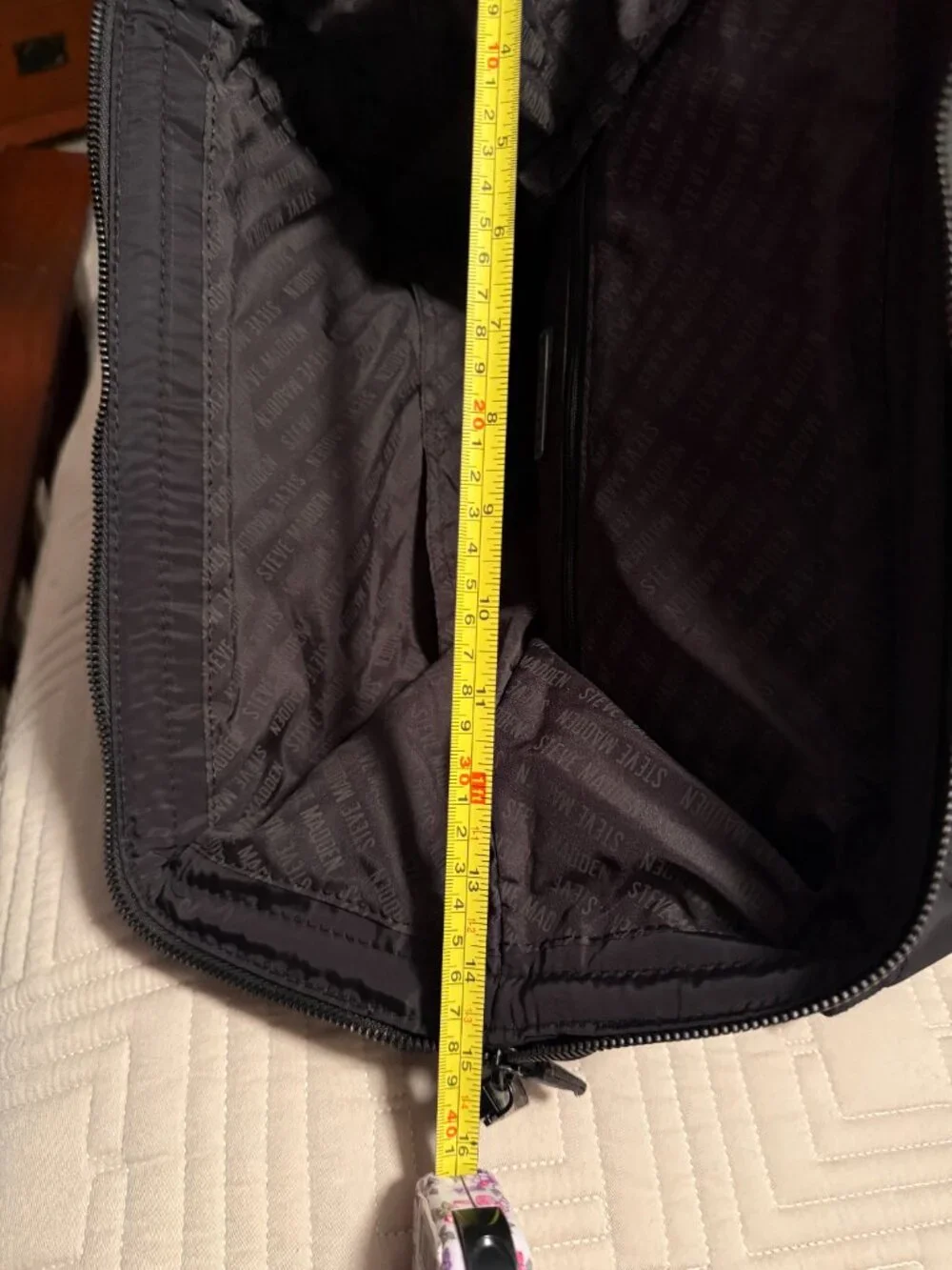 NWT Steve Madden Black Quilted Nylon Backpack Large Travel Work Bag